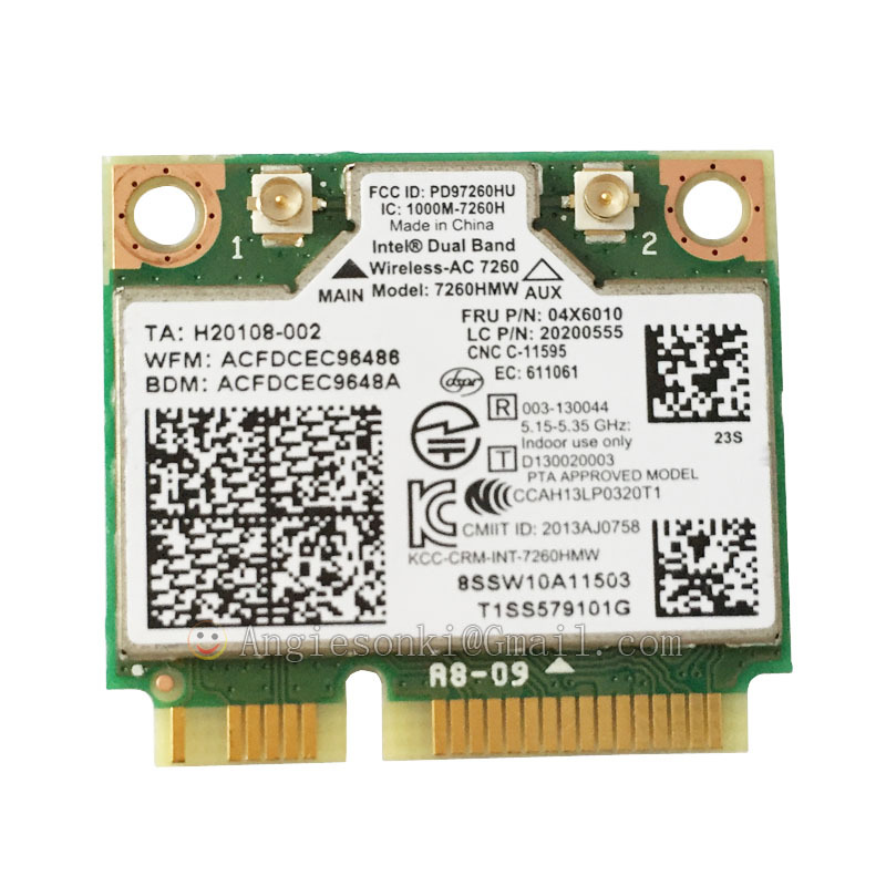 Intel Wireles ac 7260 Mini Pcie wifi Card Bluetooth 4.0 04X6010 04W3814 04X6090