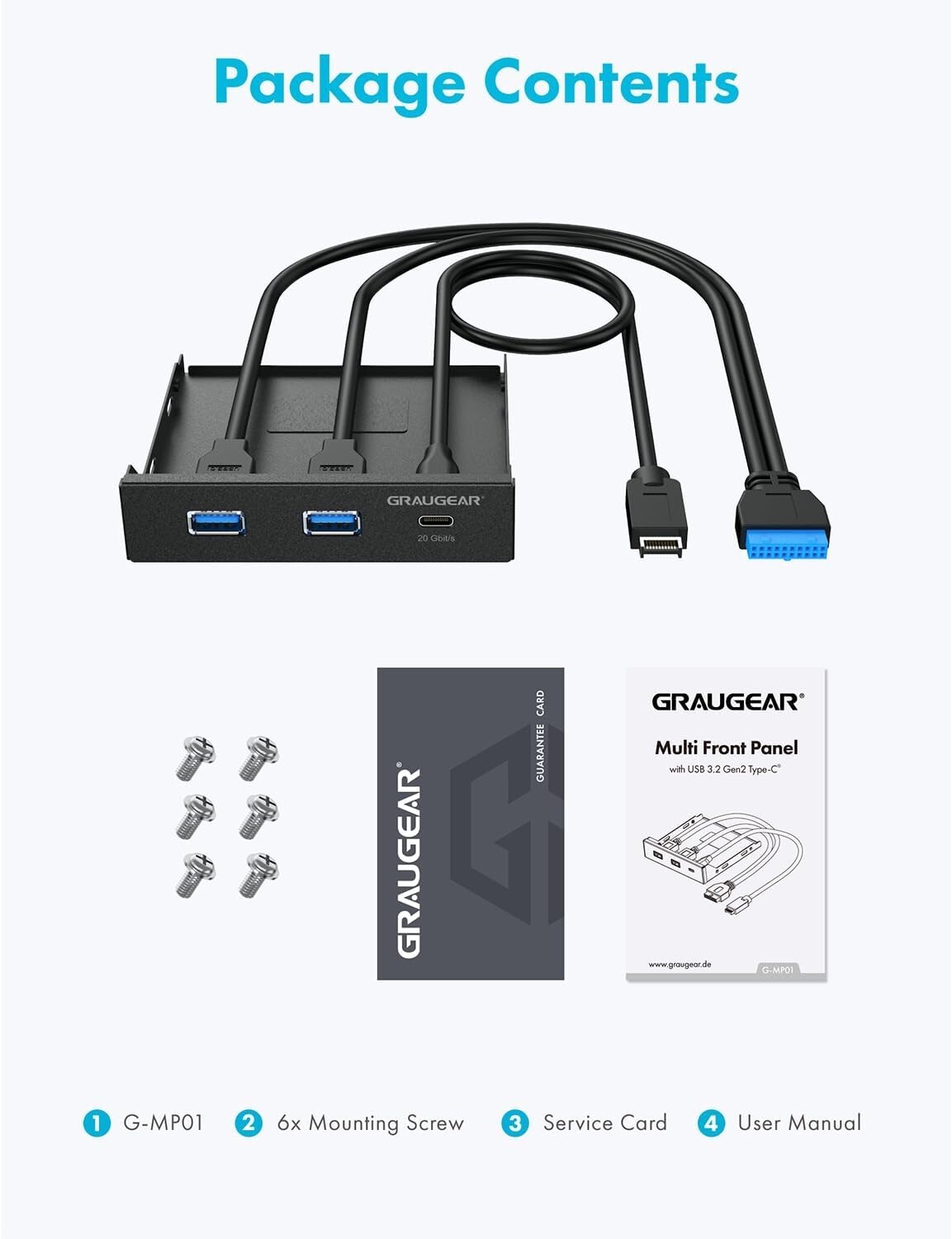 High-Speed USB Hub (20Gbps) for 3.5 Inch PC Cases – Plug and Play Convenience