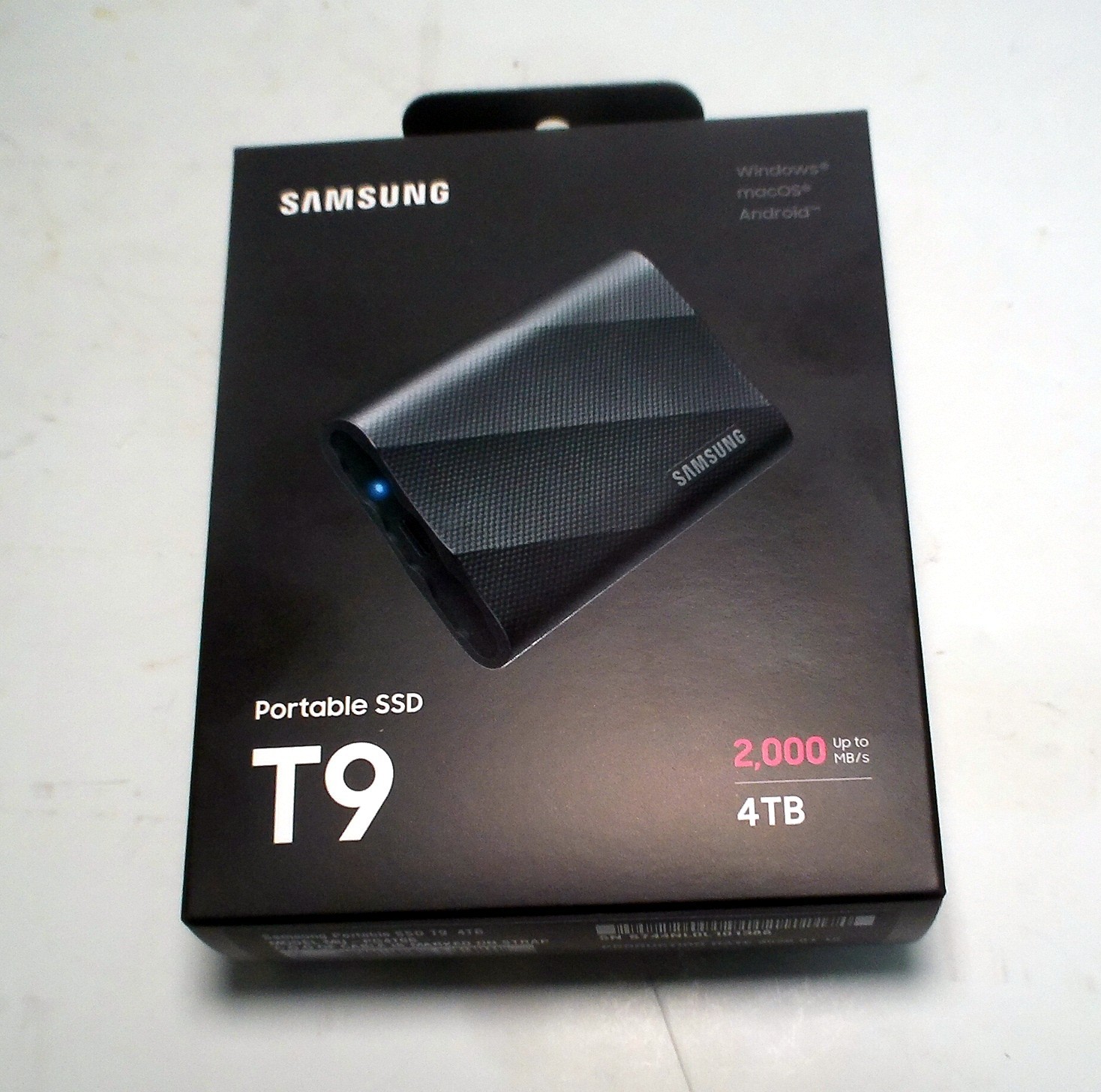 Samsung T9 Portable SSD 4TB USB 3.2 Gen 2×2 2000MB/s Black MU-PG4T0B/AM NEW