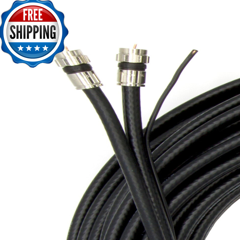 The Cimple Co 75 Feet Black – Dual Rg6 Twin Siamese Coaxial Cable 18 Awg Copper