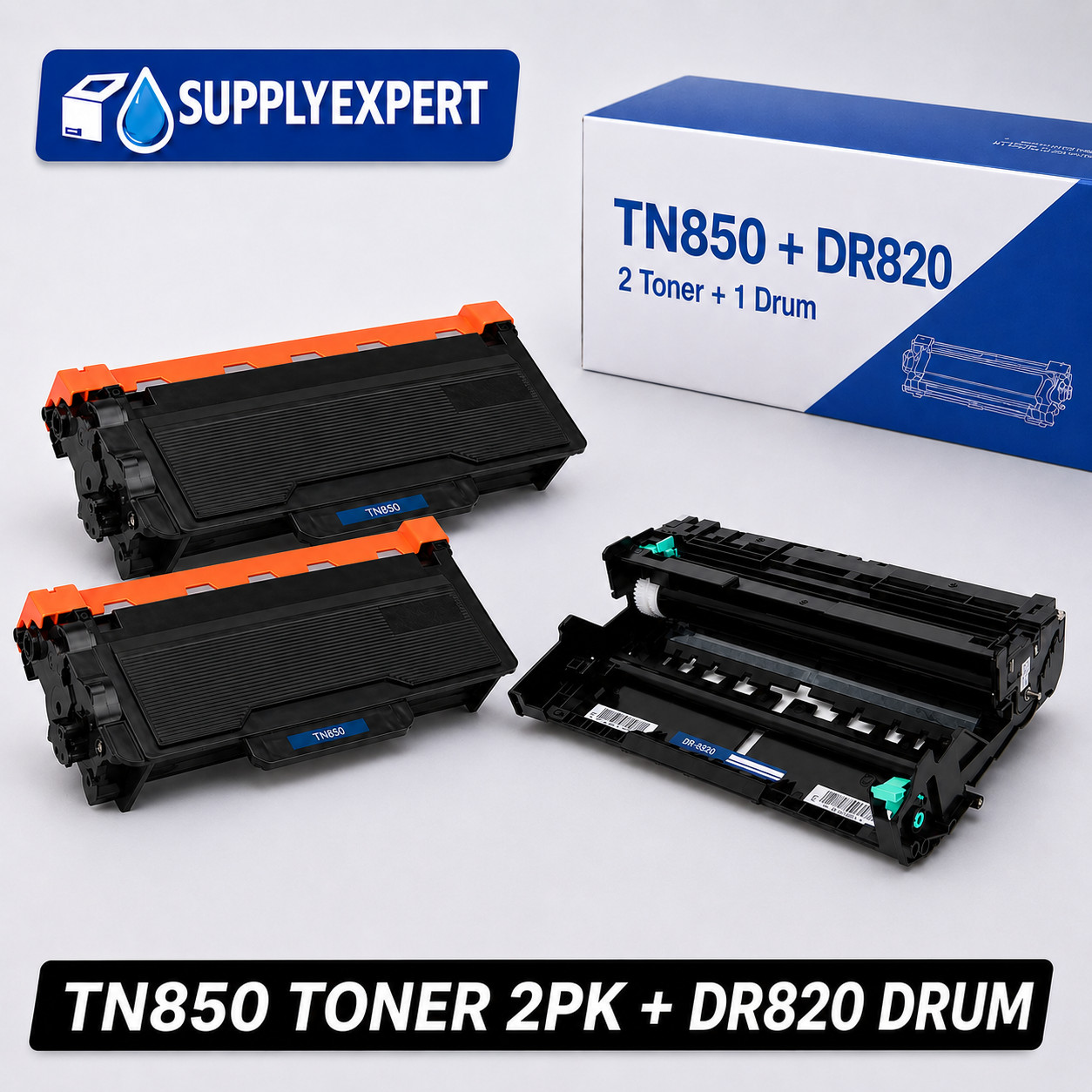 2PK TN850 Toner 1PK DR820 Drum For Brother MFC-L5900DW HL-L5000D Lot