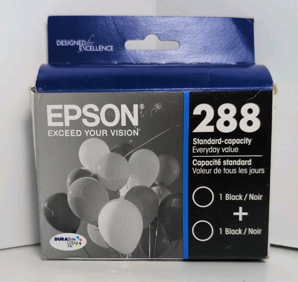 Epson 288 2 Pack Ink Printer Cartridges Black (T288120-D2) OEM EXP 05/2027