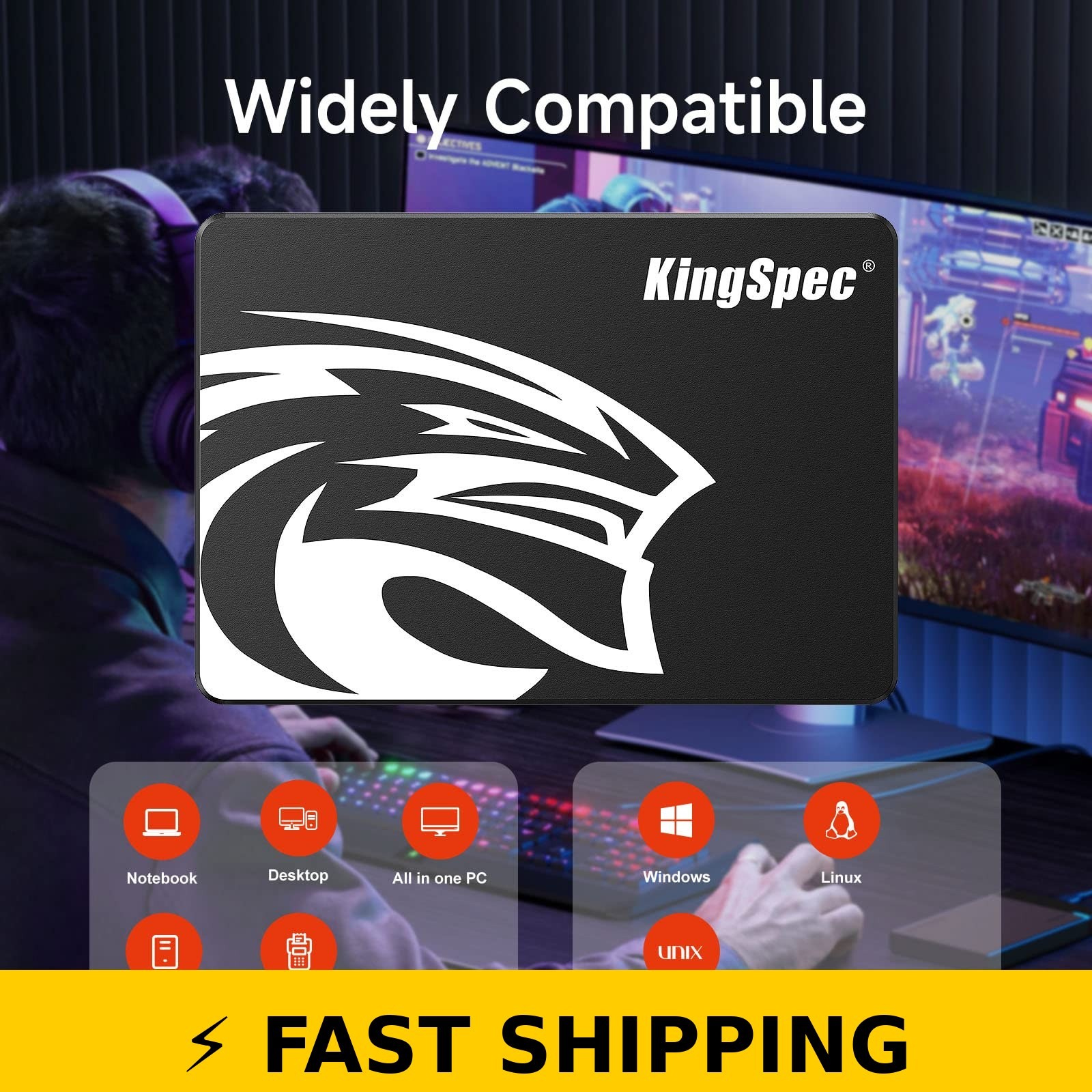 KingSpec 512GB 2.5″ SATA III SSD – 550MB/s Read, 520MB/s Write