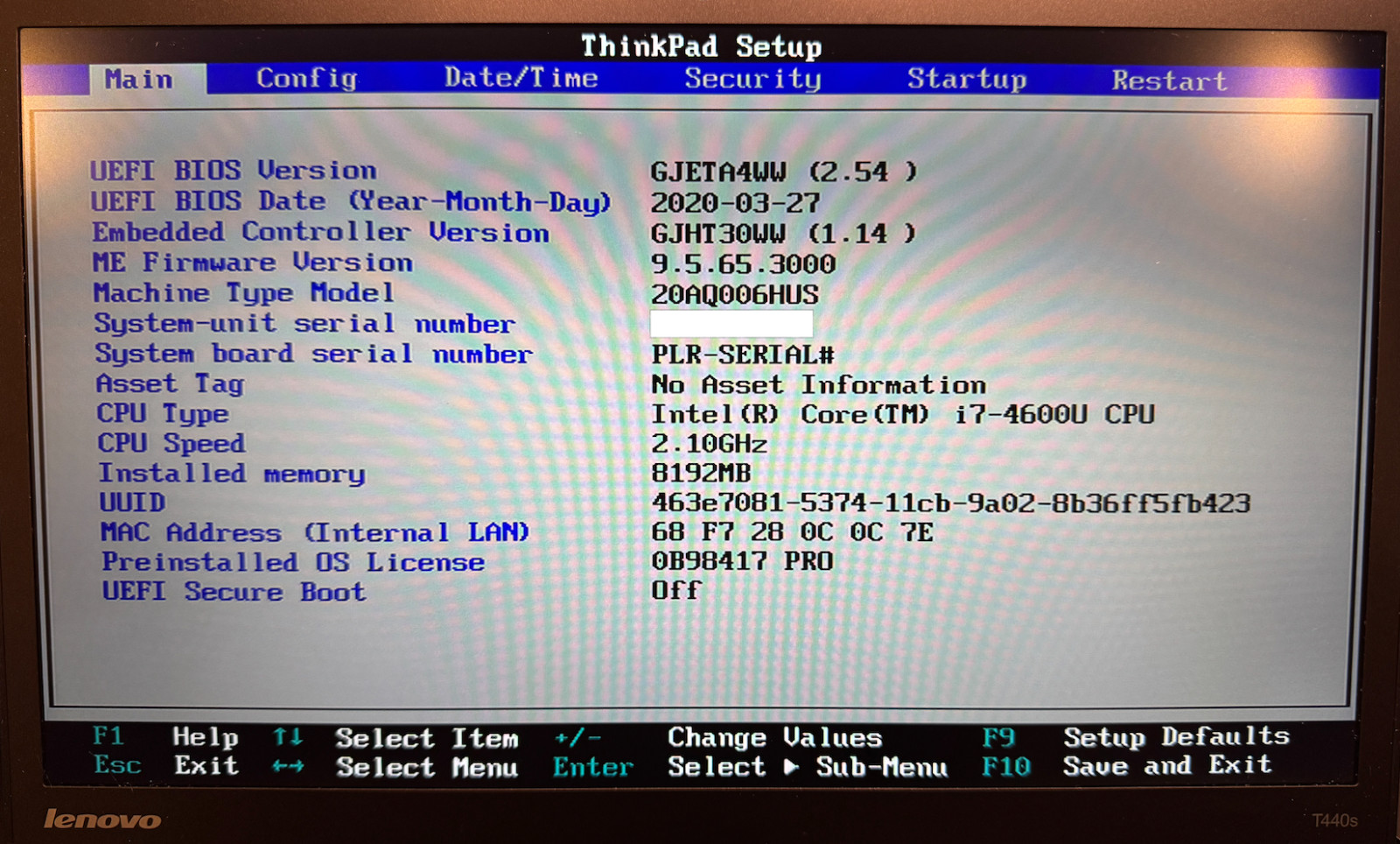 Lenovo ThinkPad T440s 14″ WIN 10 PRO Intel i7-4600U 256GB SSD 8GB RAM Grade B