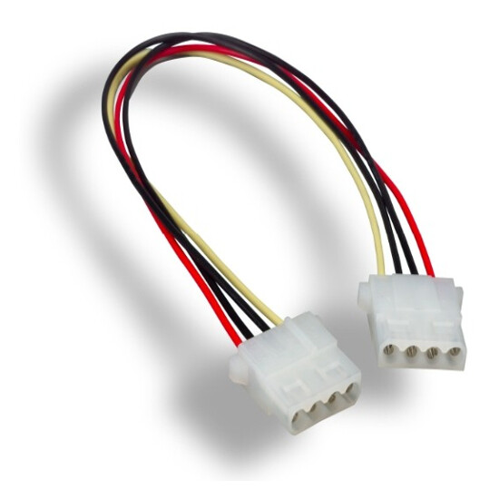 Kentek 12 Inch Molex 5.25 Female to Female PC Power Extensio Cable 4 Pin LP4 12″