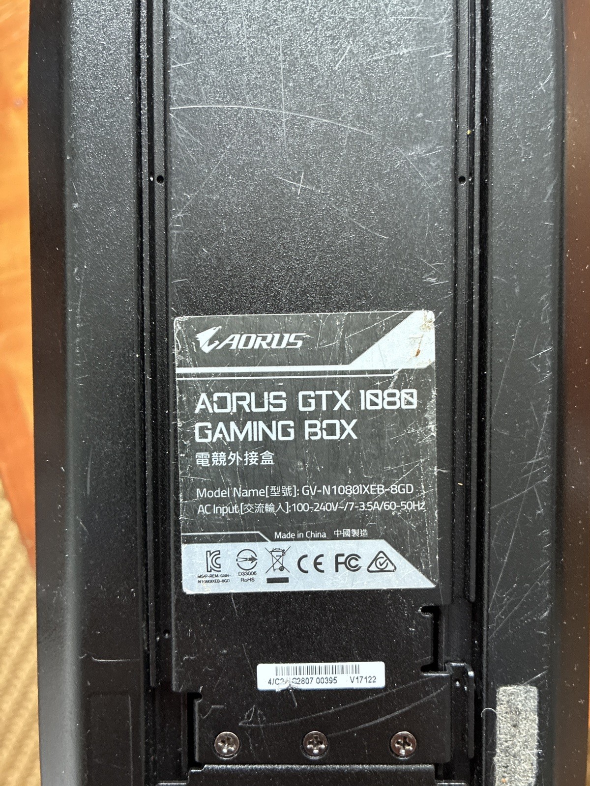 AORUS GTX 1080 Gaming Box GV-N1080IXEB 8GB eGPU