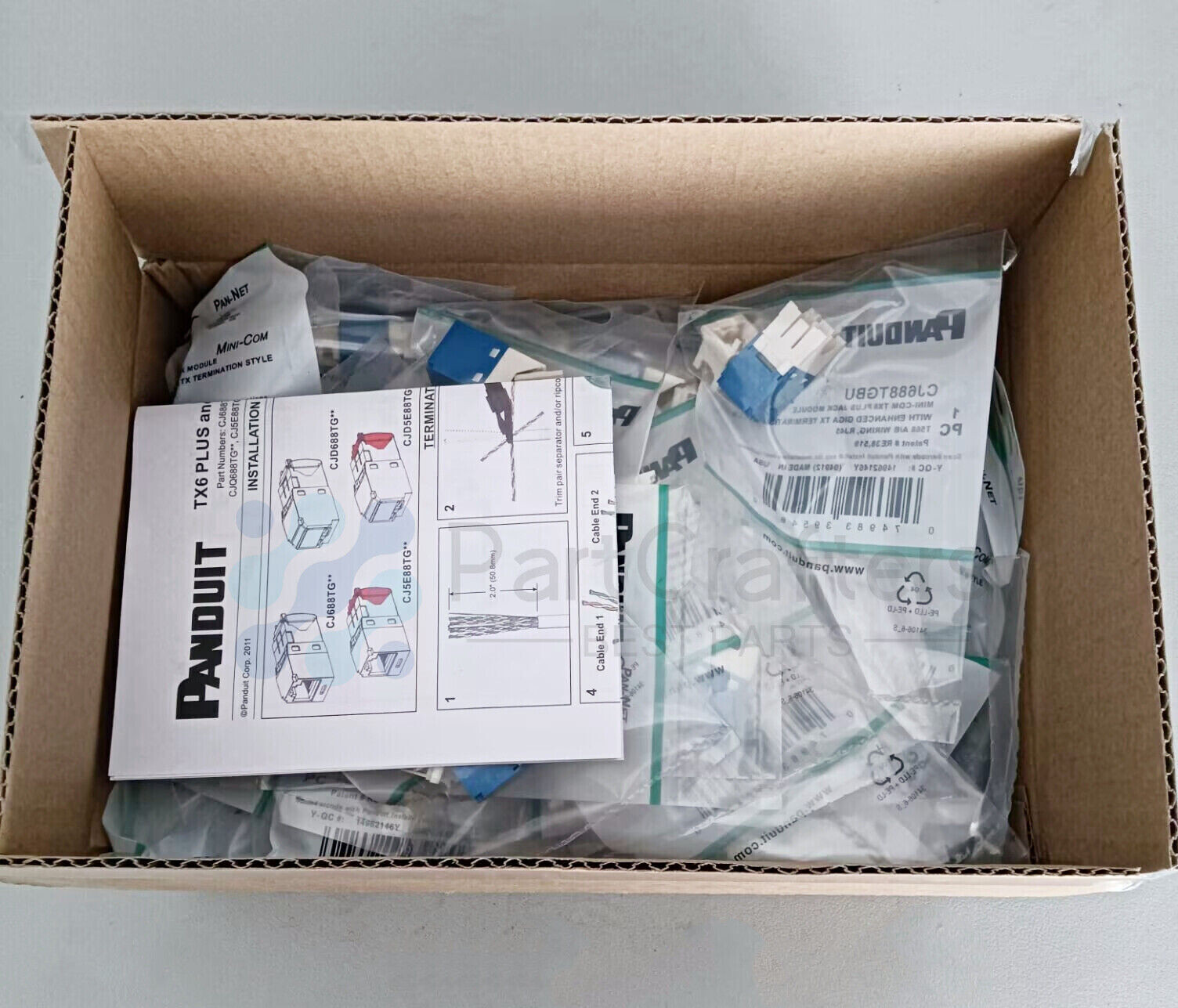 NEW Fits Panduit Giga TX Cat6 jack blue CJ688TGBU BOX OF 50. Free shipping
