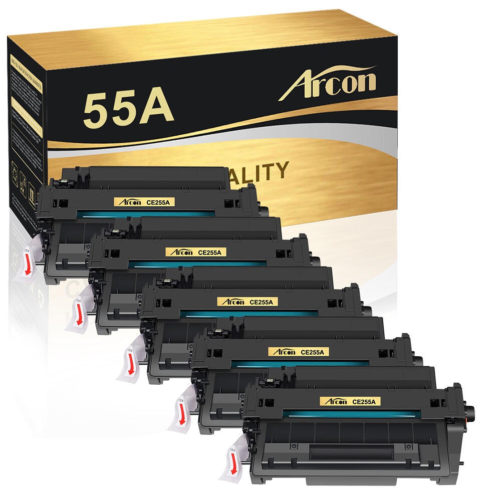 5-Pack CE255A Black Toner Cartridge for HP CE255X LaserJet P3011 P3015d P3015Dn