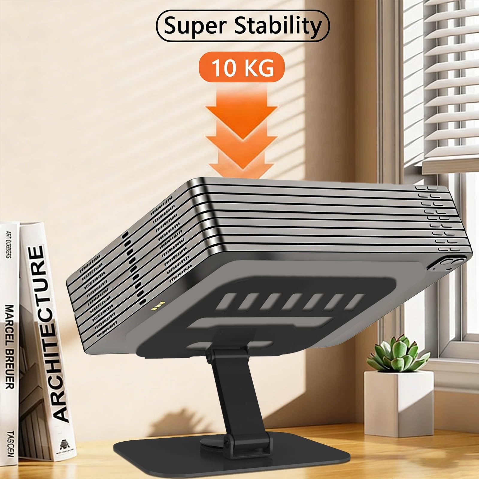 Metal Tablet Stand, Adjustable 360° Rotation Tablet Holder For 4-16″ Tablet