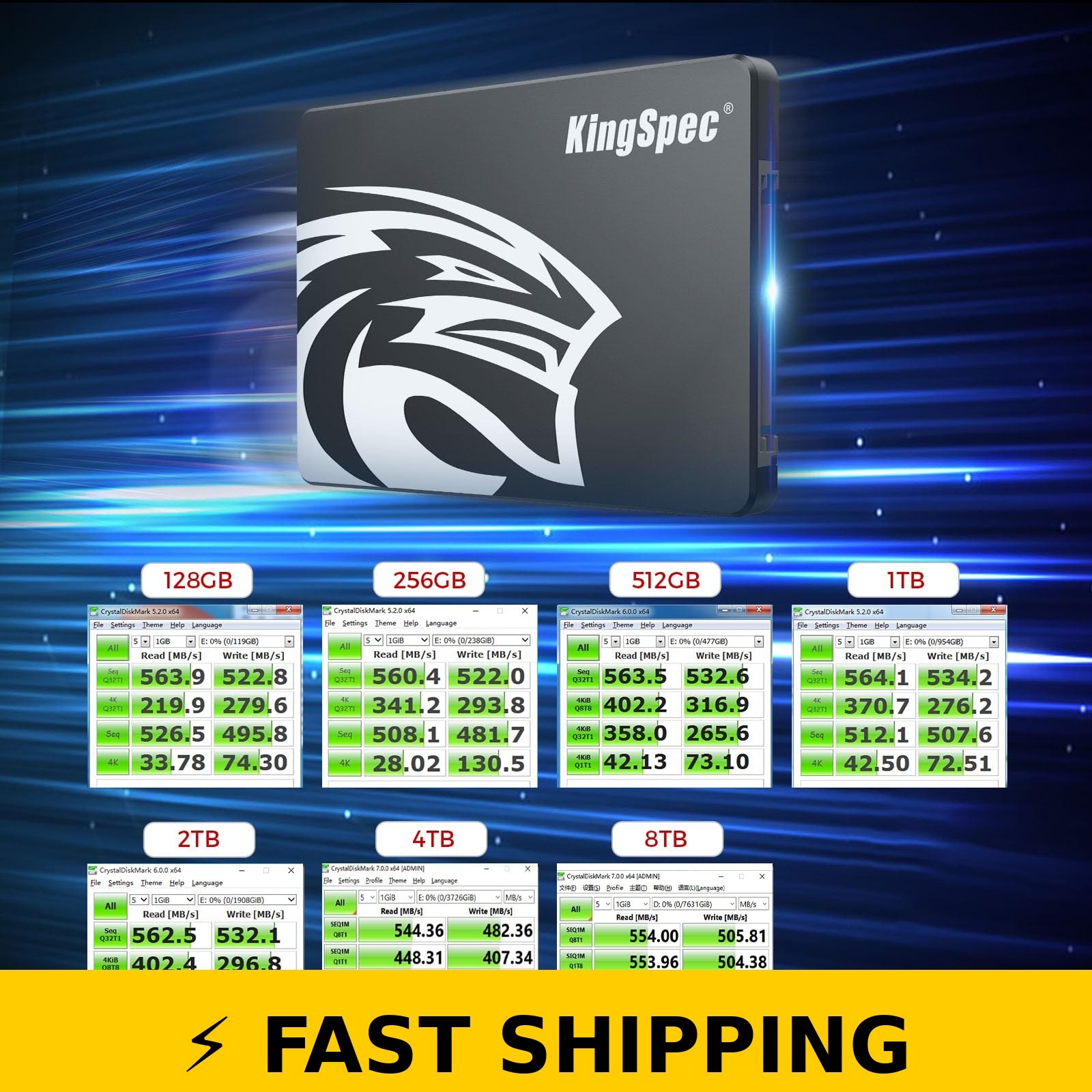 KingSpec 512GB 2.5″ SATA III SSD – 550MB/s Read, 520MB/s Write