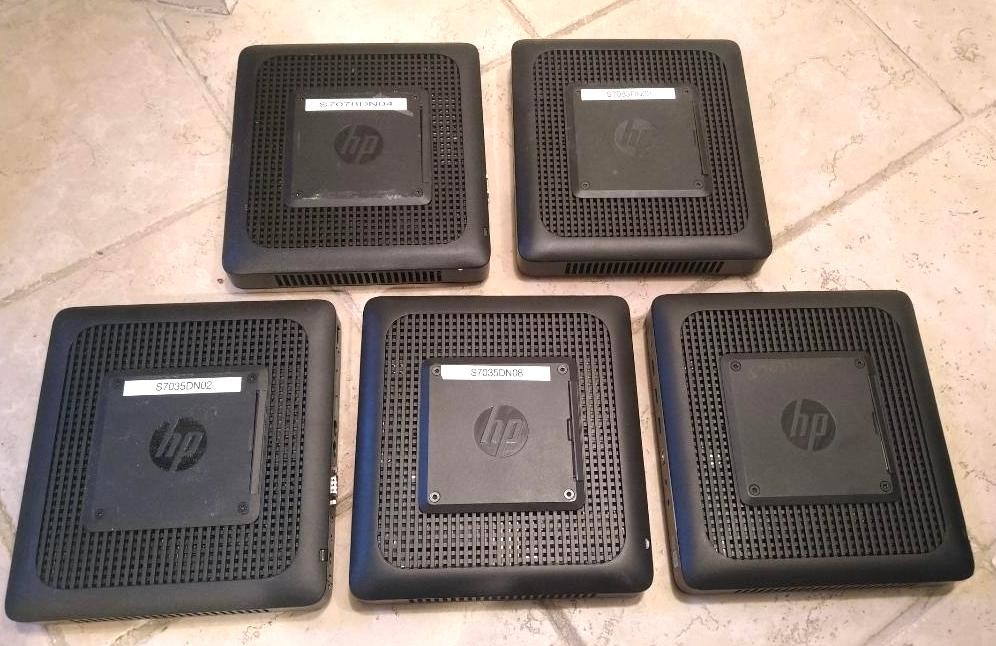 HP t620 Thin Client 32GB Lot of 5 with Power Cords (See Photos)