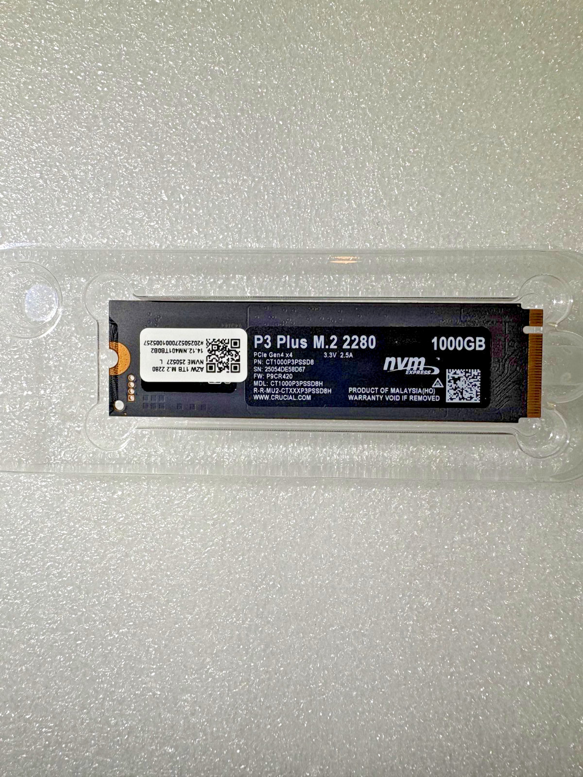 Crucial P3 Plus 1TB NVMe M.2 SSD PCIe Gen4 x4 2280 (CT1000P3PSSD8)
