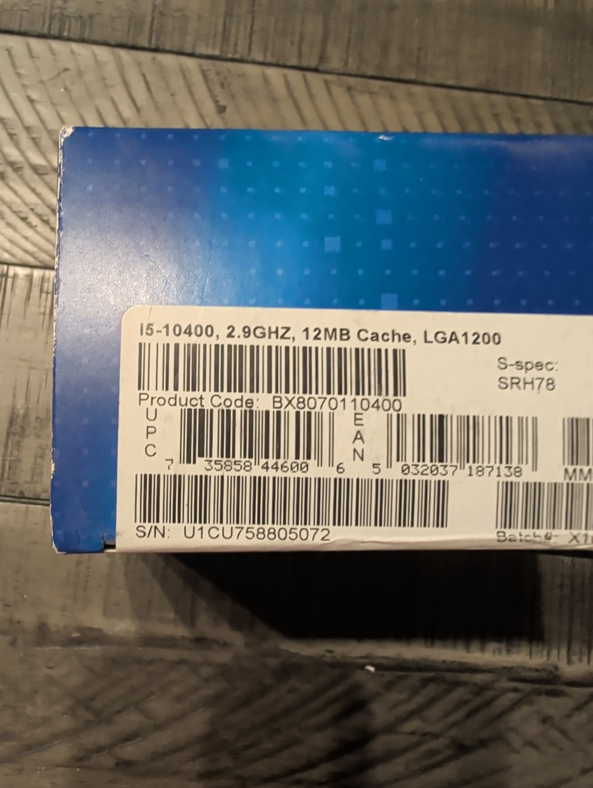 New Intel Core i5 10400 w/10th GEN (14nm) Architecture and 6 cores / 12 threads