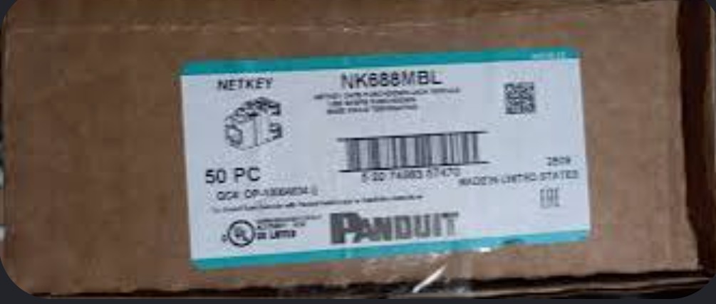 Panduit NetKey NK688MBL Cat6 Keystone Jack black Box of 50 Data Jacks NEW