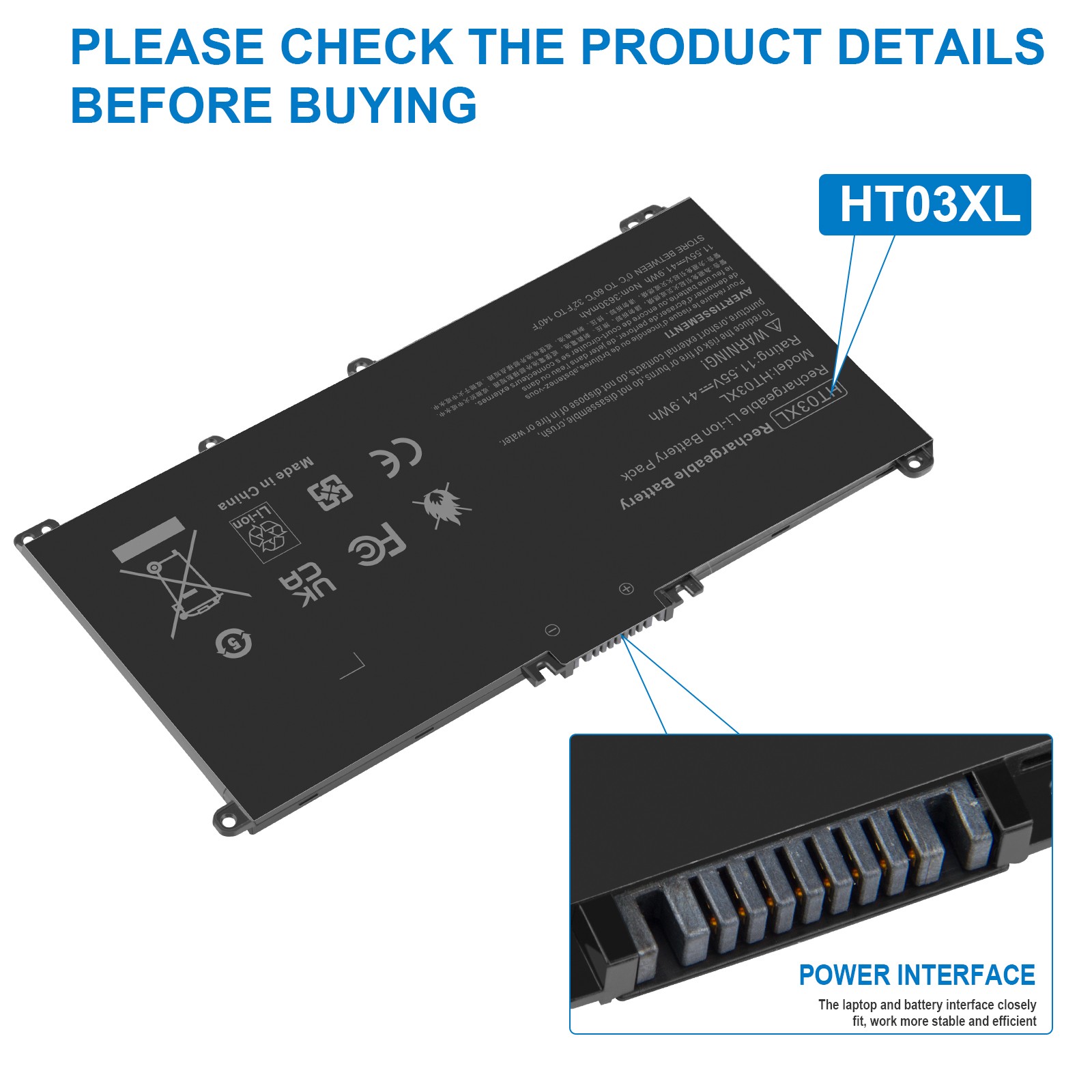 Battery for HP Pavilion 17-BY: 17-BY1053DX 17-BY1033DX 17-BY0060NR L11421-1C2
