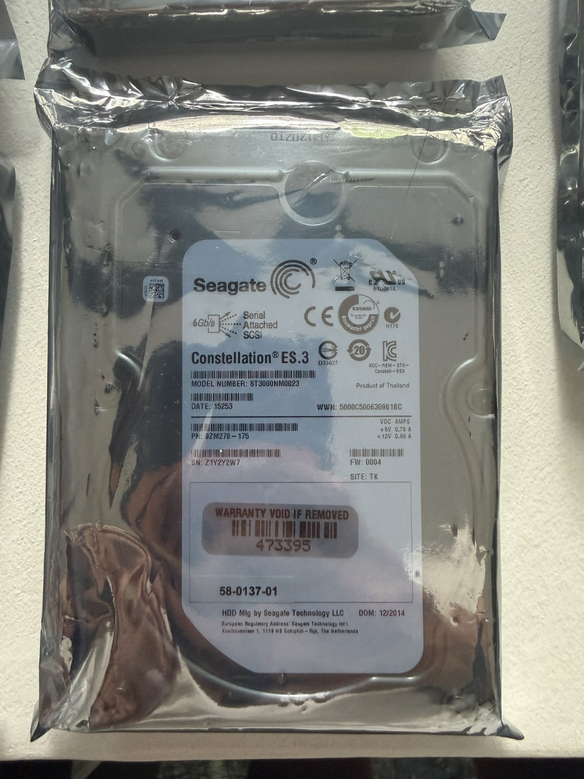 Seagate Constellation ES.3 3TB SAS Enterprise HDD ST3000NM0023 drive