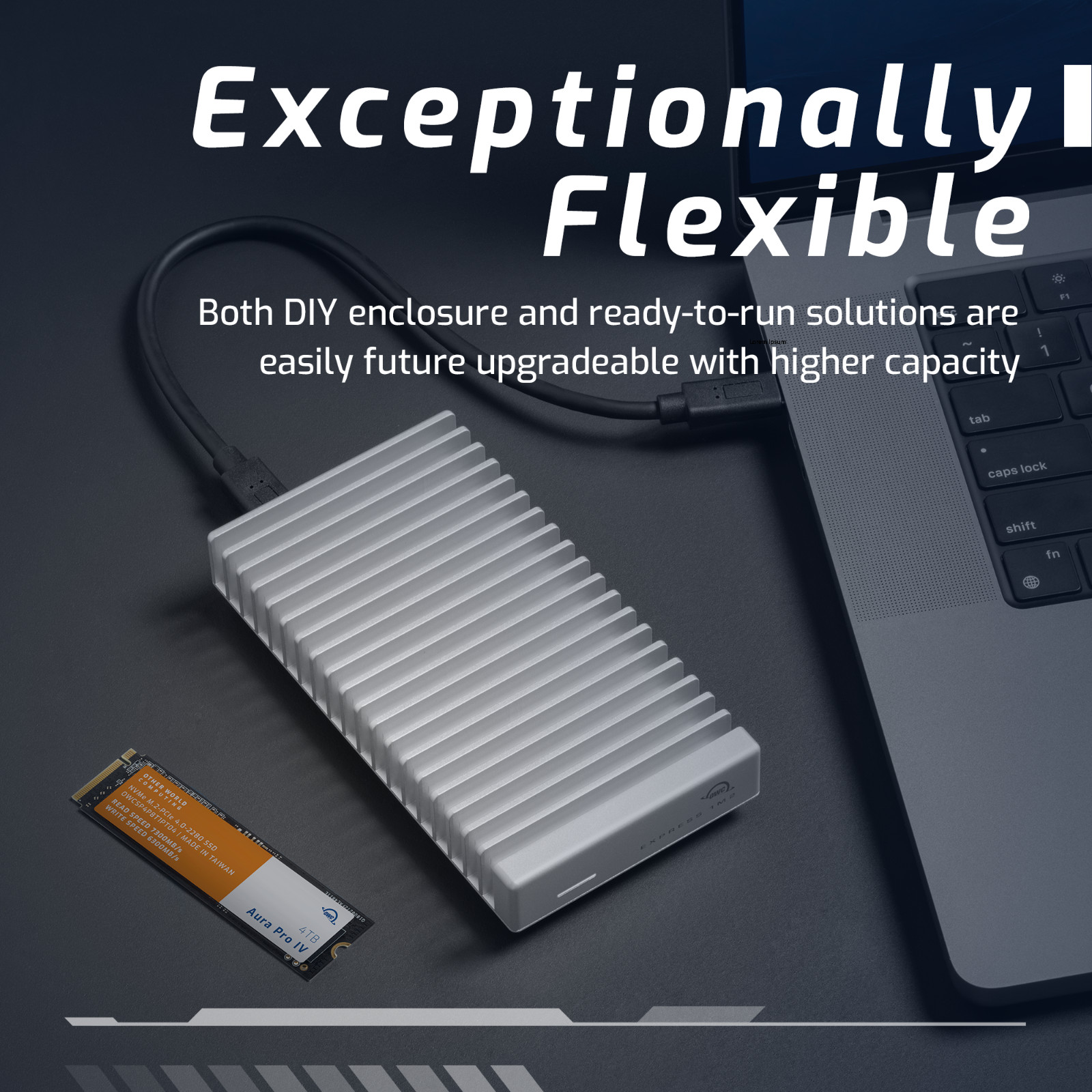 OWC Express 1M2 80Gb/s Portable NVMe Thunderbolt/USB-C External SSD Enclosure