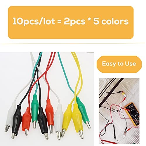 10PCS Premium Alligator Clips Electrical – 5 Colors Test Leads – 10pcs