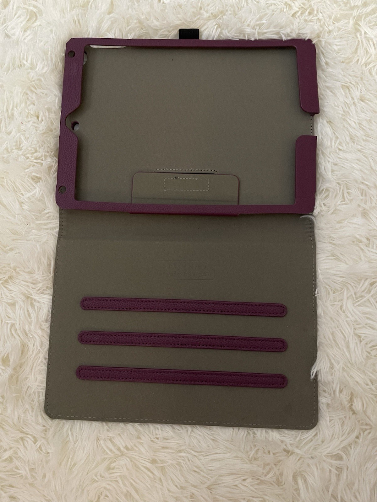 Purple Synthetic Leather Folding Folio Tablet Case with Integrated Stand