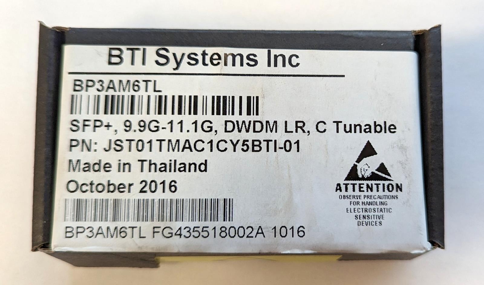 BTI BP3AM6TL SFP+ Transceiver 9.9-11.1G, DWDM LR, C-Tunable JST01TMAC1CY5BTI-01