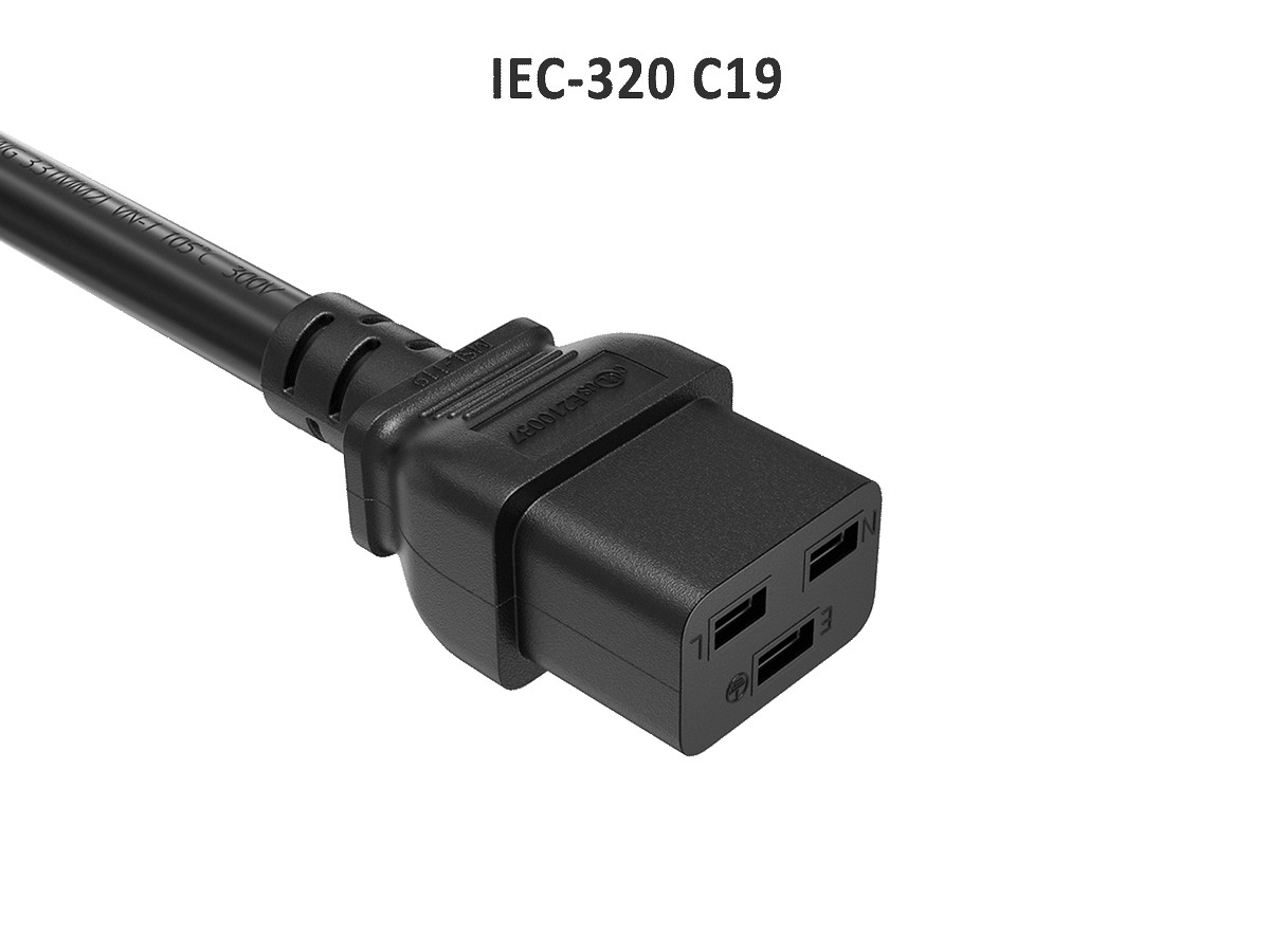6ft NEMA L5-20P to C19 Heavy Duty Power Cord, 12 AWG, 20A/125V, Black