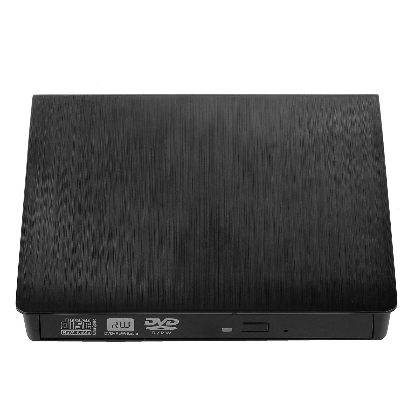 Slim External CD DVD RW Drive USB 3.0 Writer Burner Player Black For Laptop PCS