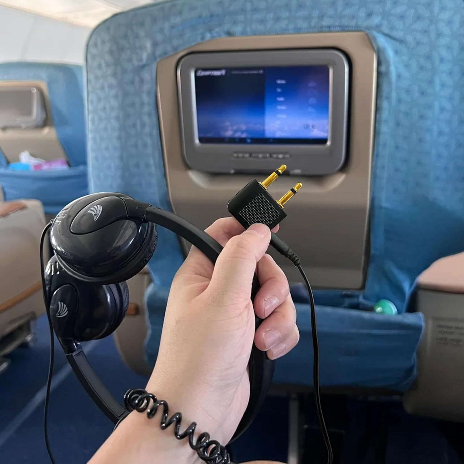 3 PCS Airplane Flight Headphone Adapter, Dual 3.5Mm Male to 3.5Mm Female Airplan