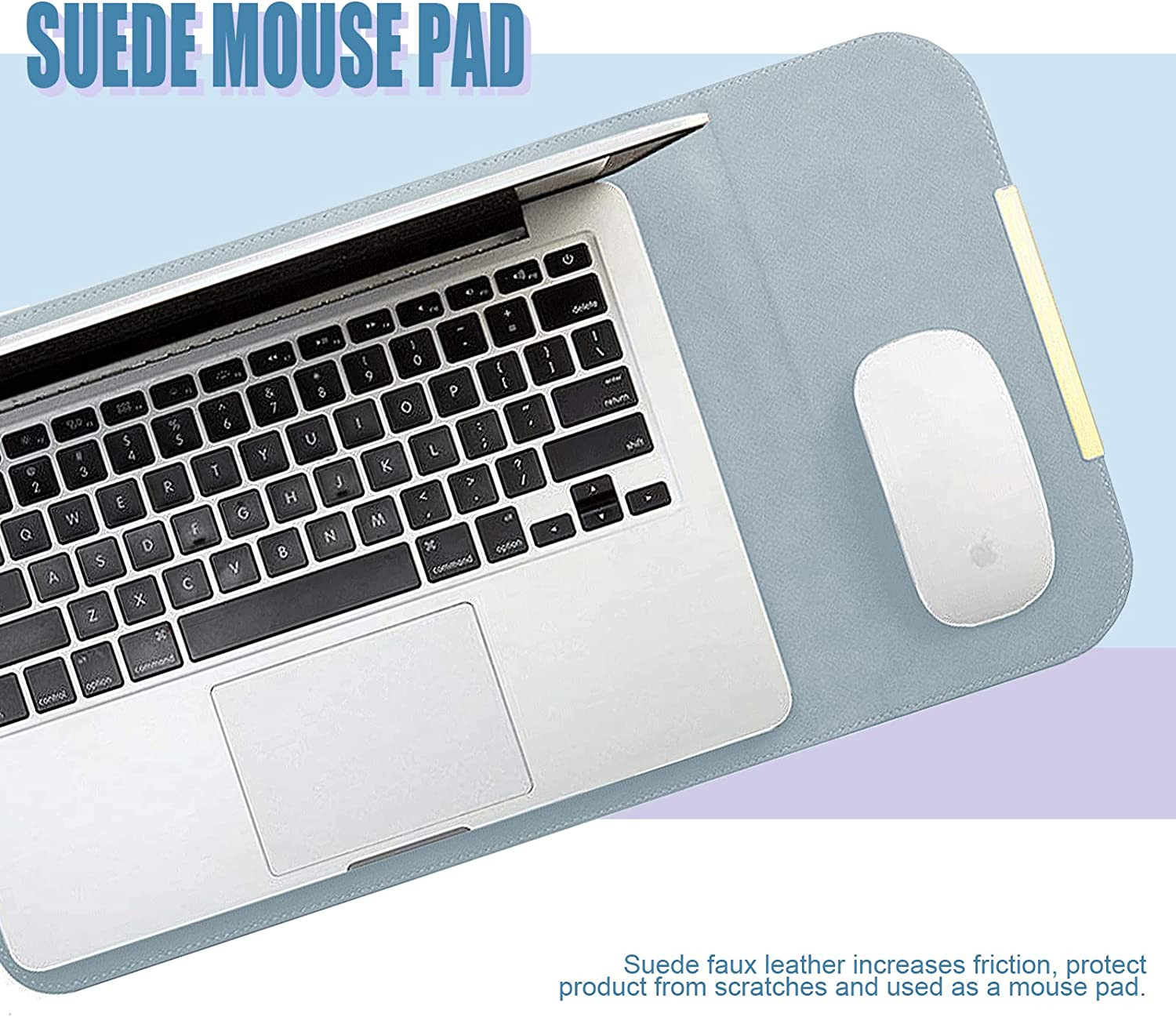 13.3-14 Inch Laptop Sleeve Case Faux Suede Leather for 13.3 13.5 13.6 14 Inches
