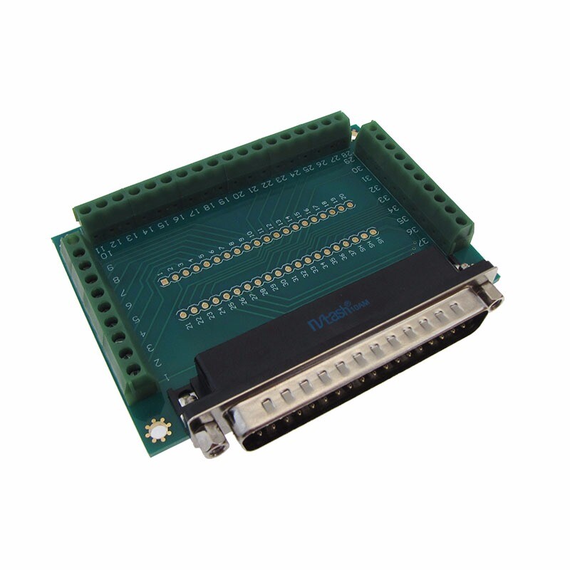 DB37 Male Signals Breakout Board Screw terminals Parallel Right Angle 3.96