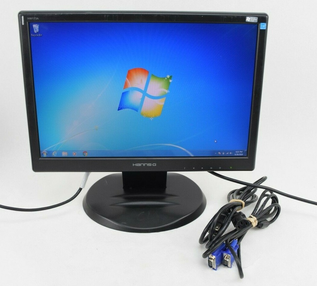 HannsG HW173A 17″ LCD Flat Panel Monitor Display VGA w/ Cords HSG1044 Grade A