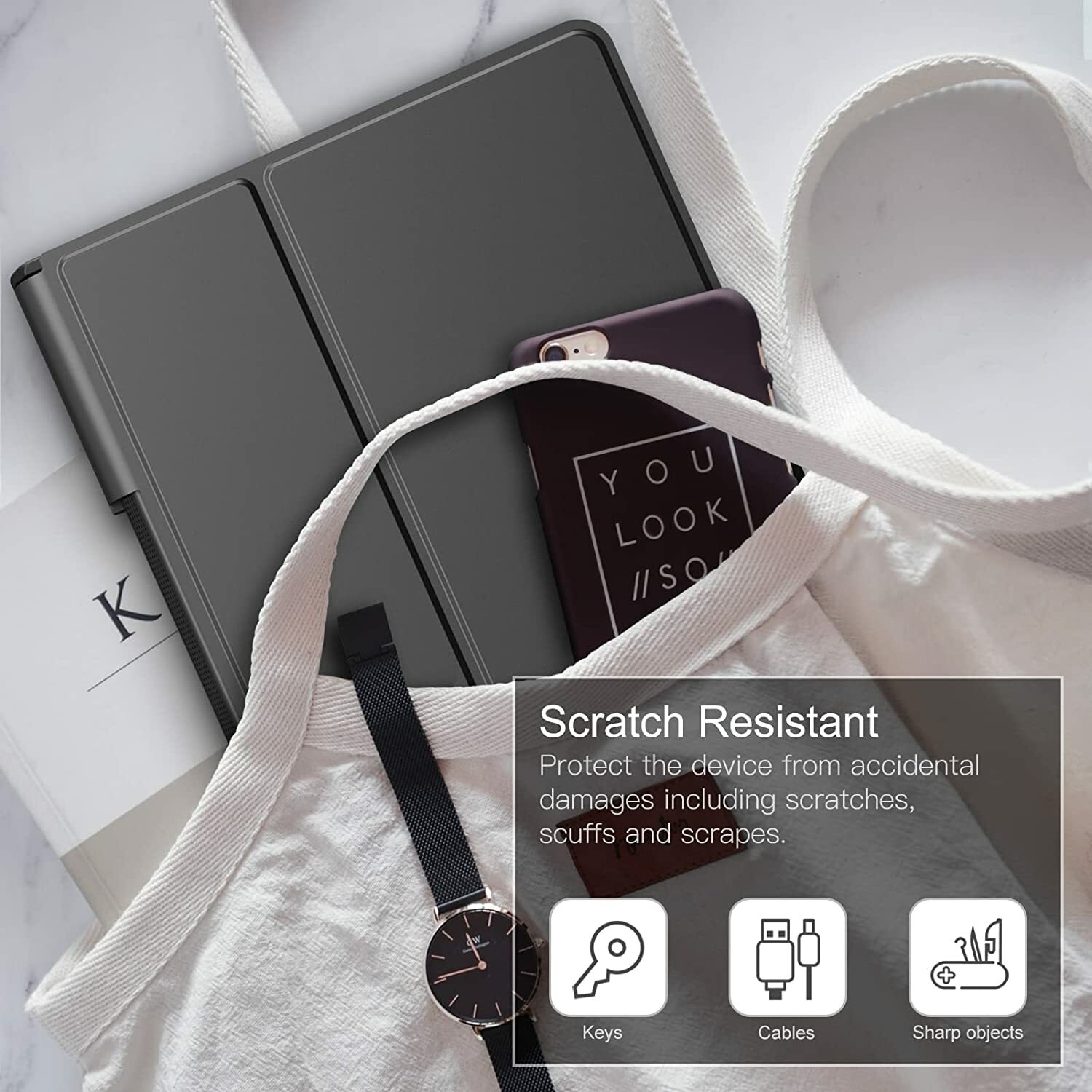 Hybrid Folio Case for Lenovo Yoga Tab 11 2021 Shockproof Cover Clear Back Shell