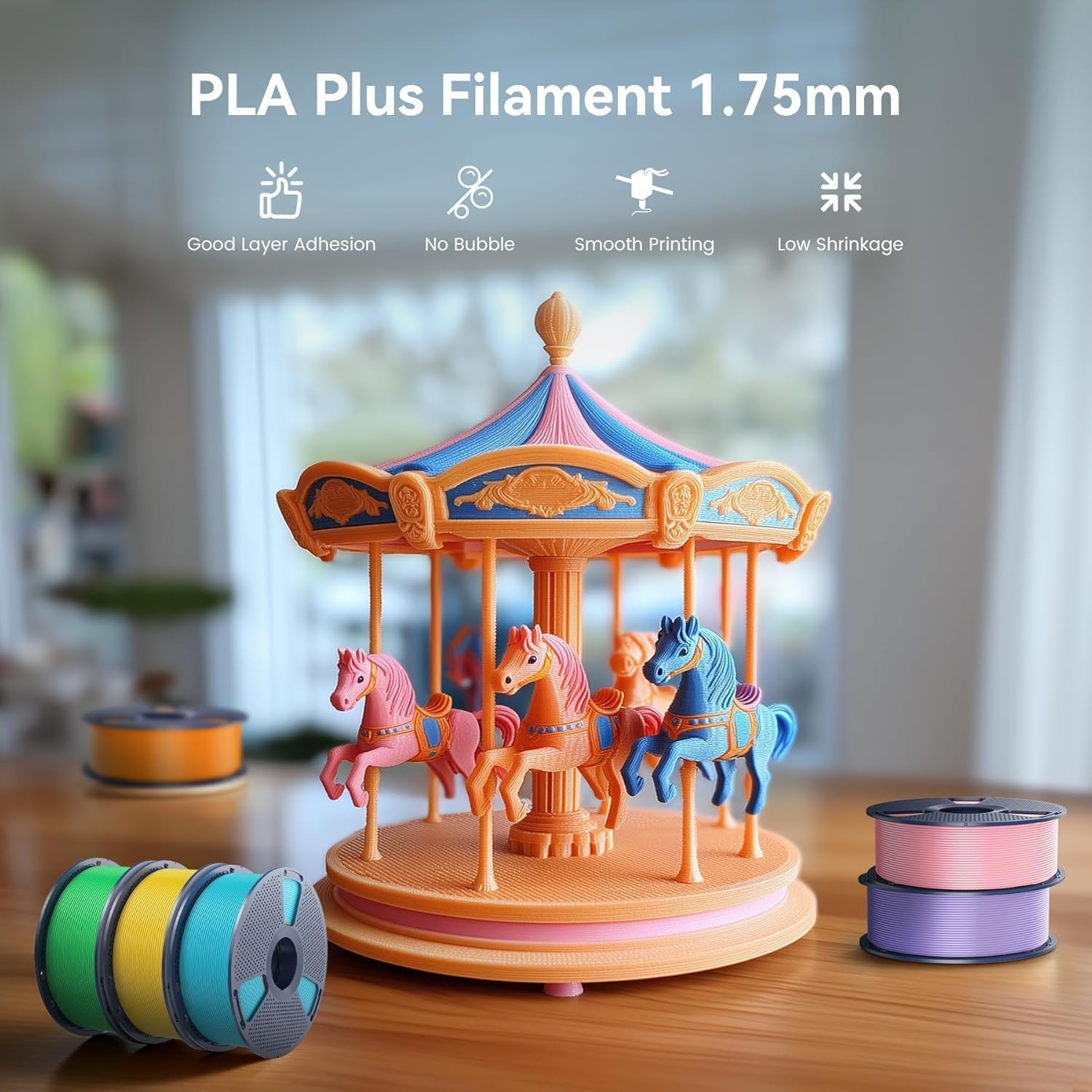 【BUY 10 Pay For 6】SUNLU PLA+ 3D Printer Filament PLA PLUS Toughness 1KG Spool