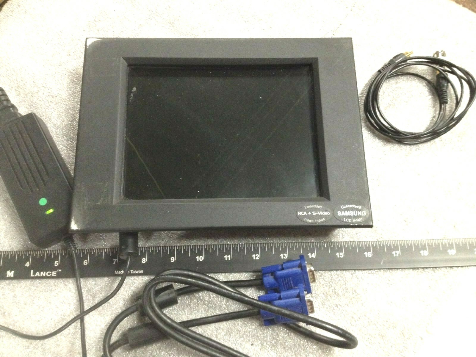 Austin Hughes 8.4 in LCD Monitor w/Power Supply Video Cable & 15 Pin Data Cord