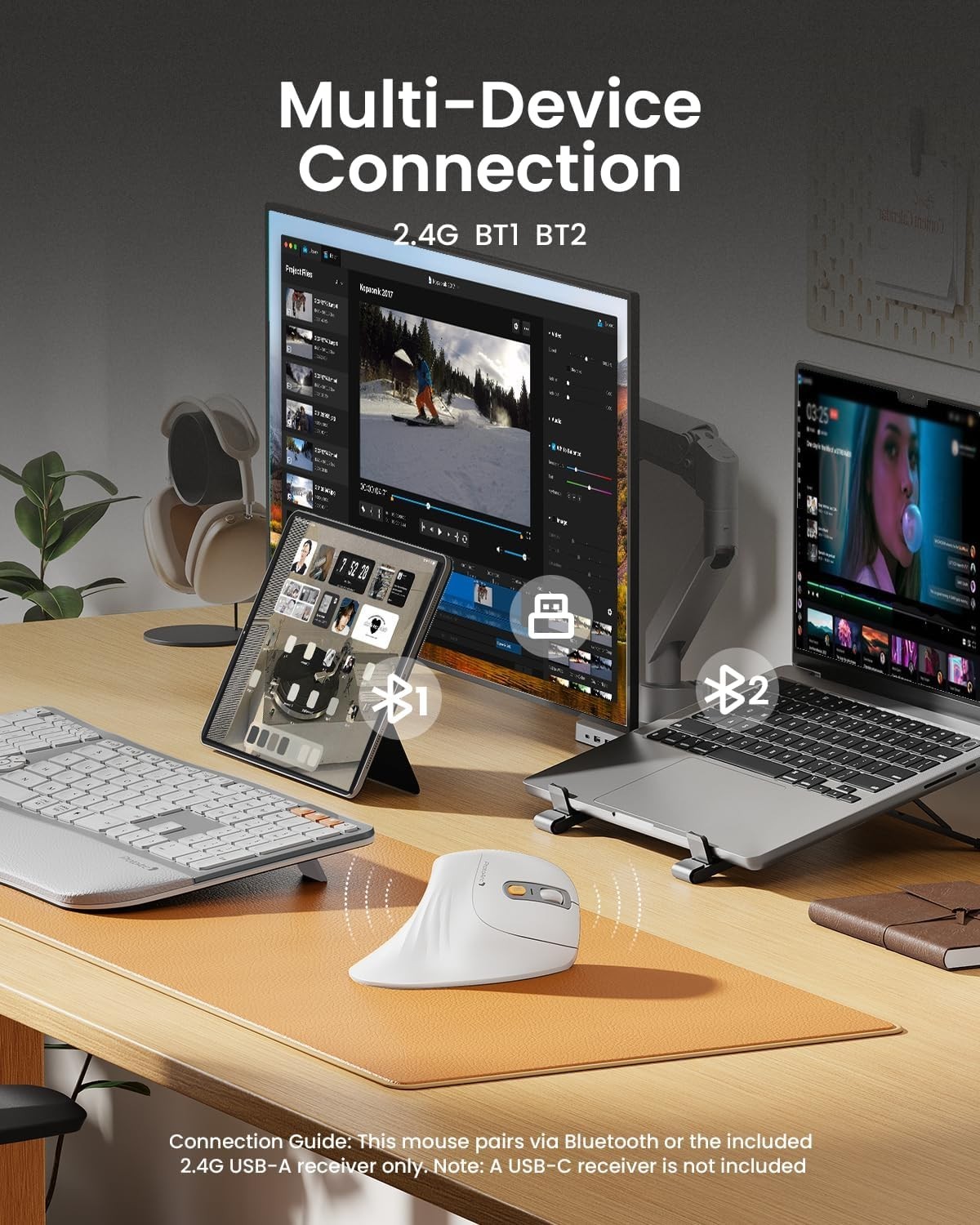 EM11 NL Wireless Ergonomic Mouse – Multi-Device Connectivity for Optimal Comfort