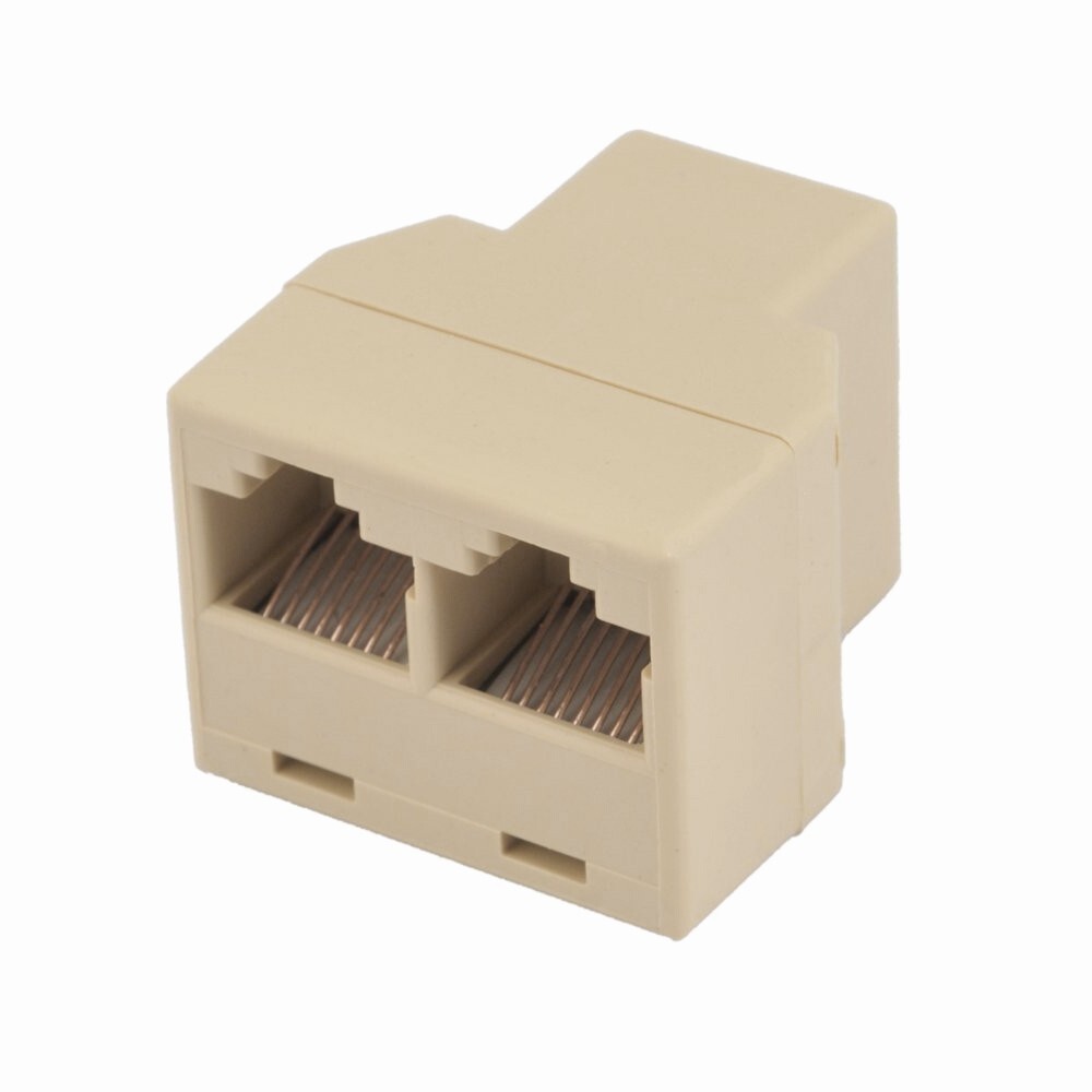 2-Way RJ45 LAN Ethernet Network Splitter Extender Adapter Female to Dual Jacks