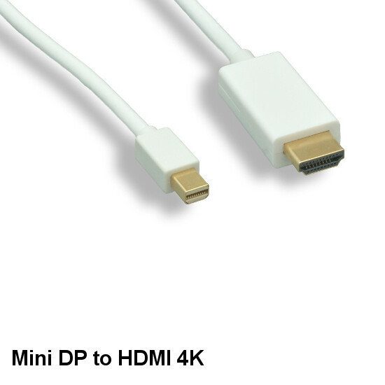 15 feet Mini DisplayPort 1.2 Male to HDMI 1.4 Male Cable 4K HDTV Monitor Display