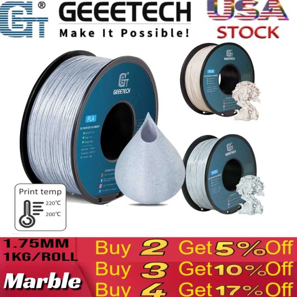 Hot SALE!GEEETECH 3D Printer multicolor Filament PLA/ABS+/PETG/TPU 1.75mm 1KG US
