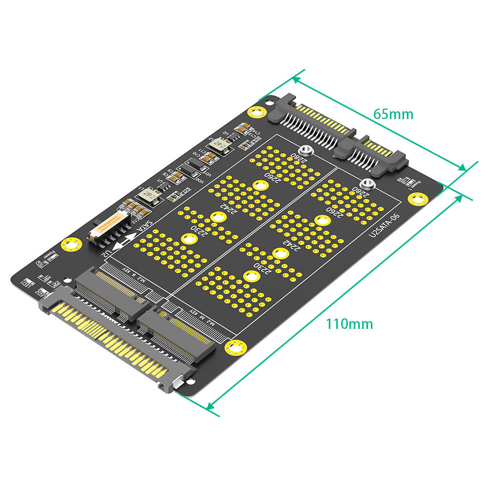 2 in 1 Combo M.2(NGFF) NVME PCI-E SSD to U.2 SFF-8639 ＆M.2( NGFF) SATA SSD