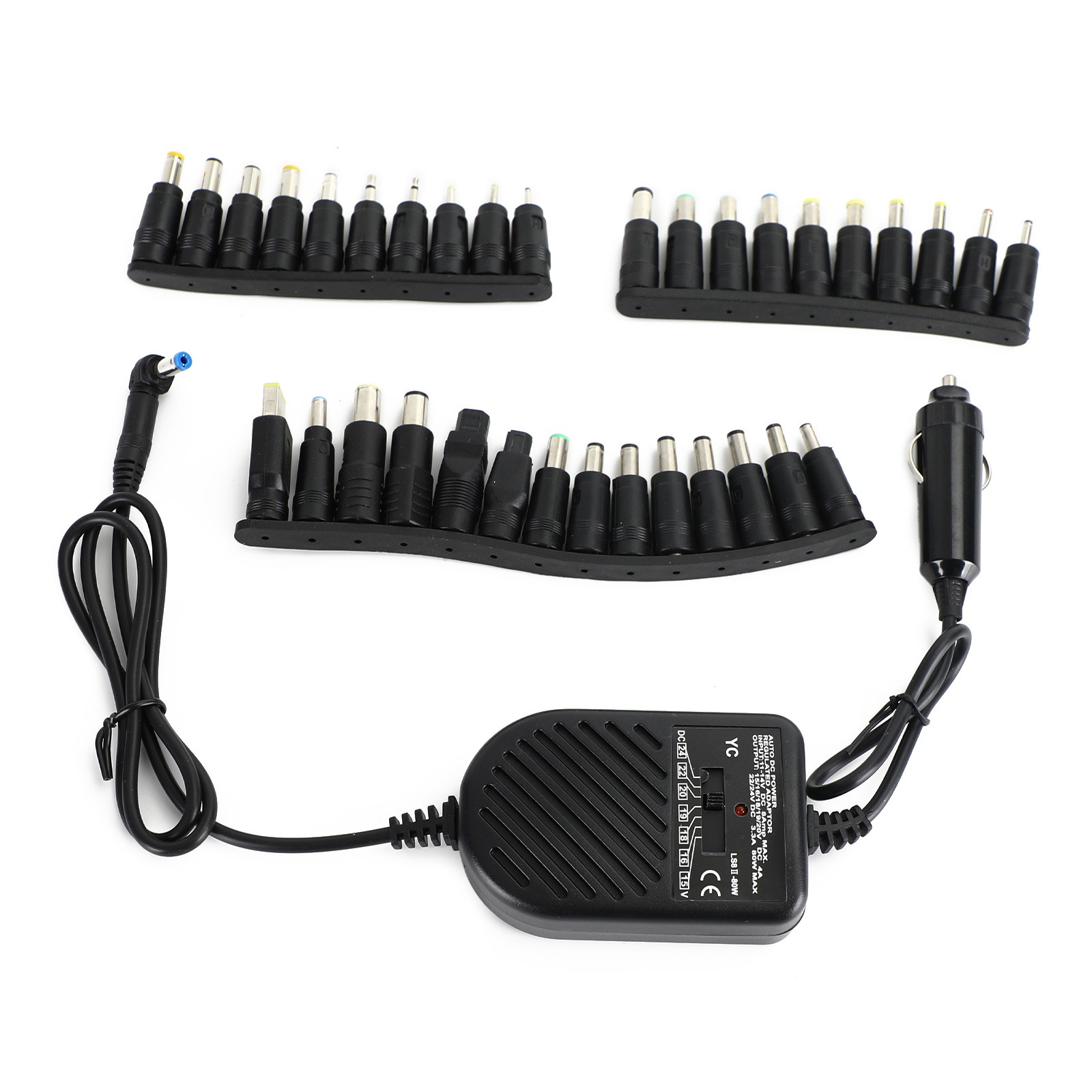 Car Laptop Notebook 12V 80W Univ Power Supply With Universal 34 Tips 12V 80W USA