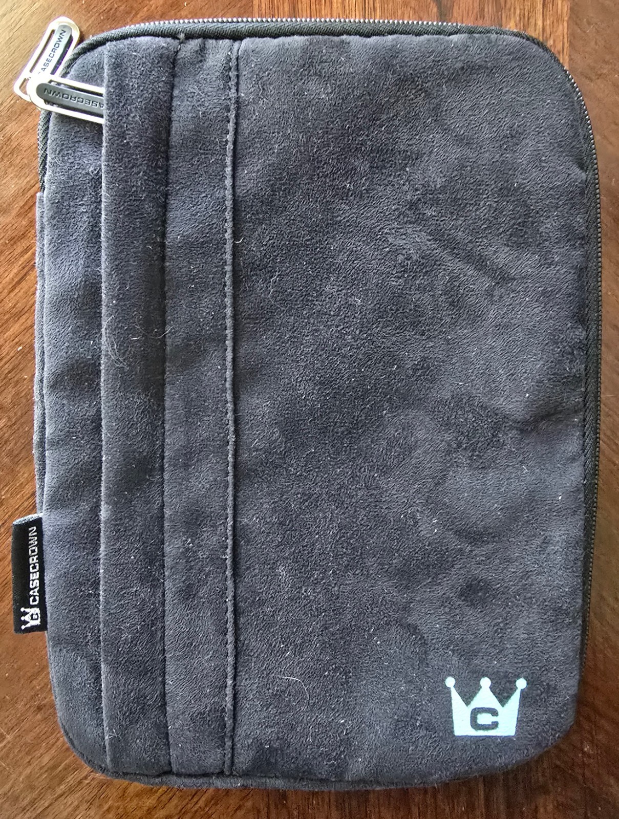 CaseCrown Tablet Carry All Case Zippered Suede Padded Extra Front Pocket Black
