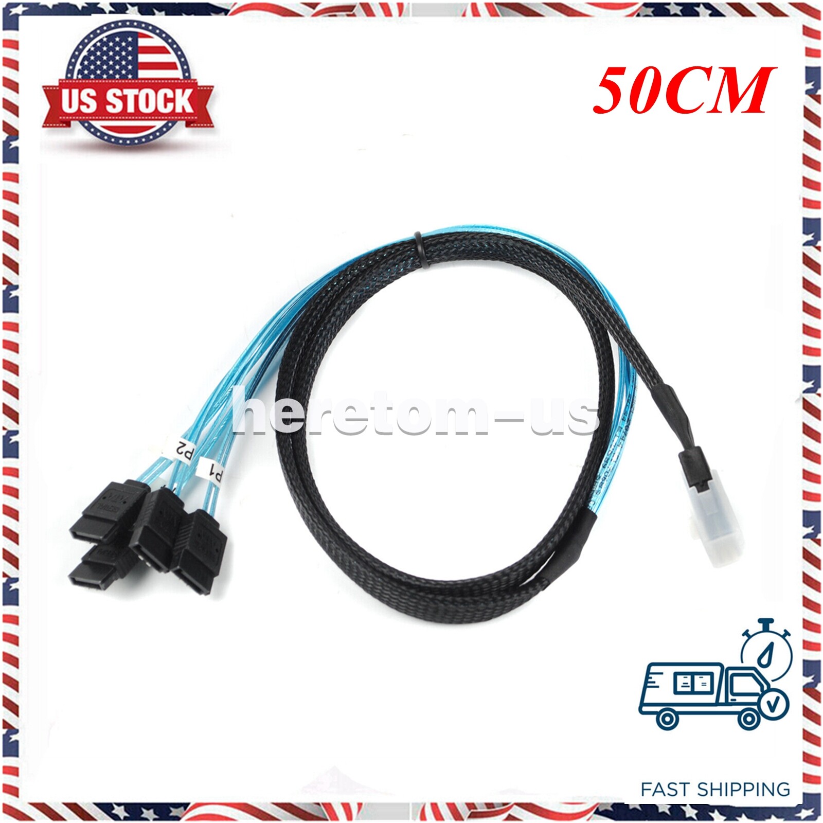 Mini-SAS to 4 SATA Forward Breakout Cable 36P SFF-8087 Splitter Cable 0.5m / 1m