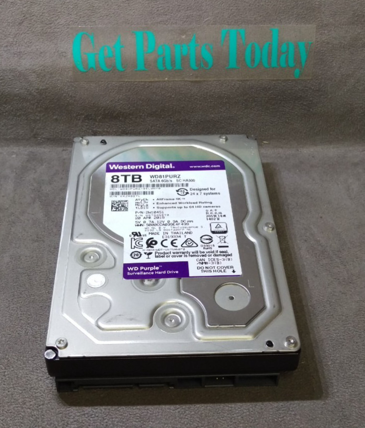 Western Digital 8TB Purple WD81PURZ 5.4K SATA 6gb/s 3.5″ Surveillance HDD