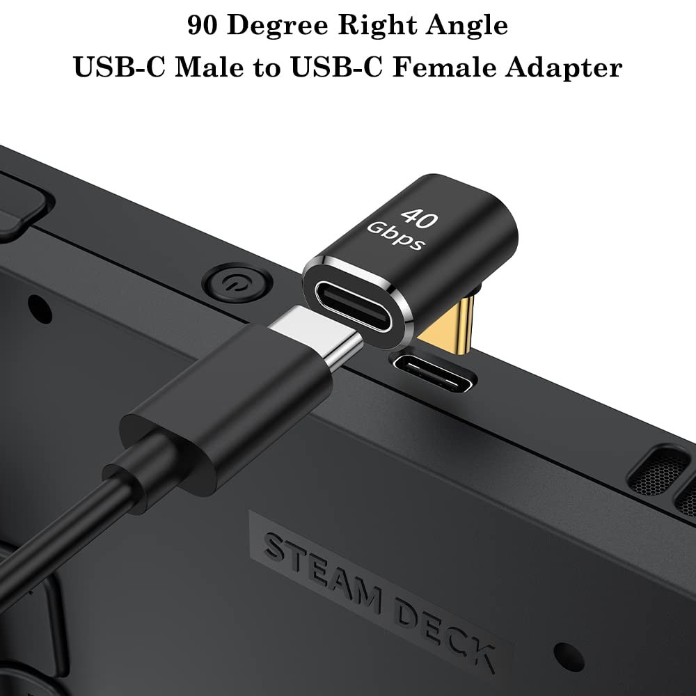 USB C 90 Degree Adapter, Right Angle L Shape USB Type C Male to Female 2 Pack