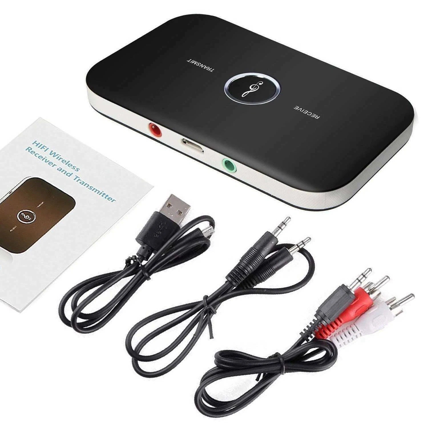Bluetooth 5.0 Transmitter Receiver Wireless Audio 3.5mm Jack Aux Adapter 2 IN 1