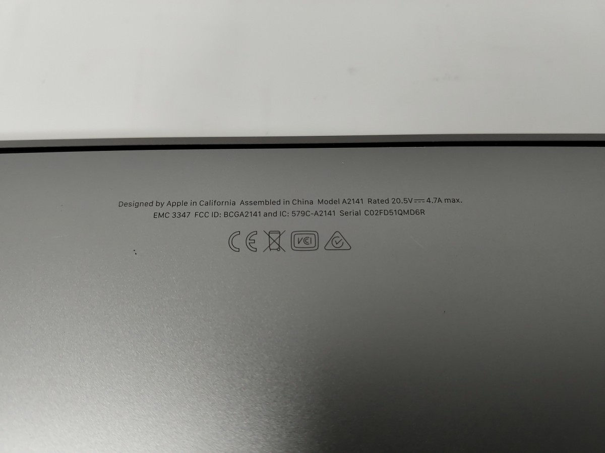 APPLE 16-INCH, 2019 A2141 Laptop Intel I9-9980HK 64GB 1TB SEE NOTES