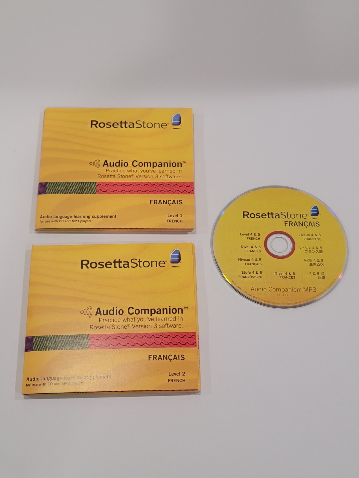 ROSETTA STONE French Levels 1 2 4 5 CDs – Audio Companion Booklets