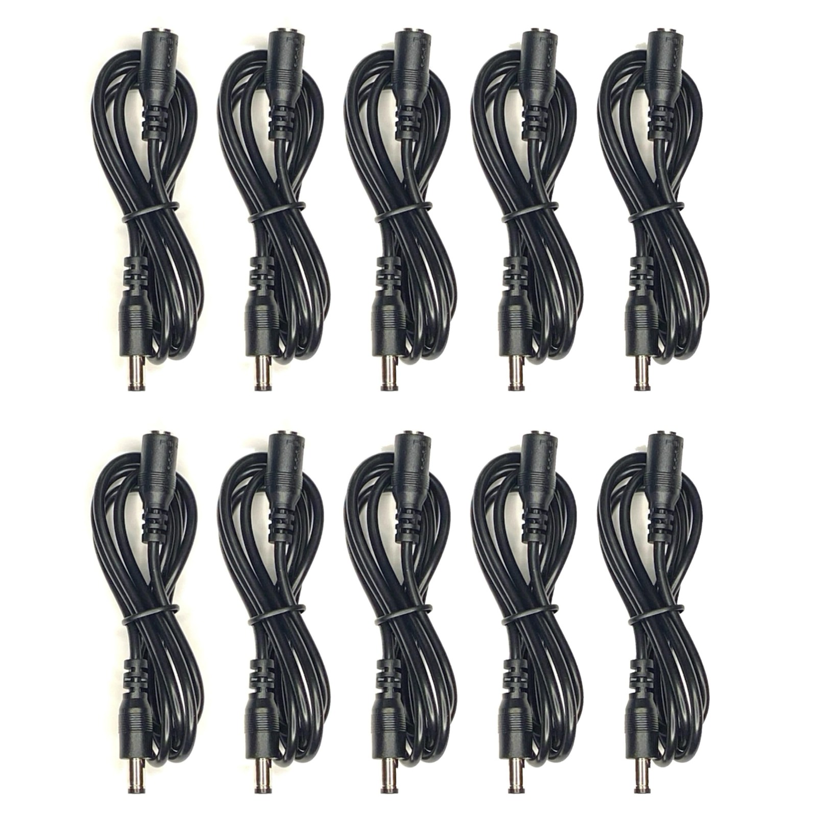 (10) Pack 6ft. DC Barrel Power 5.5mm x 2.1mm Extension Cable Male to Female