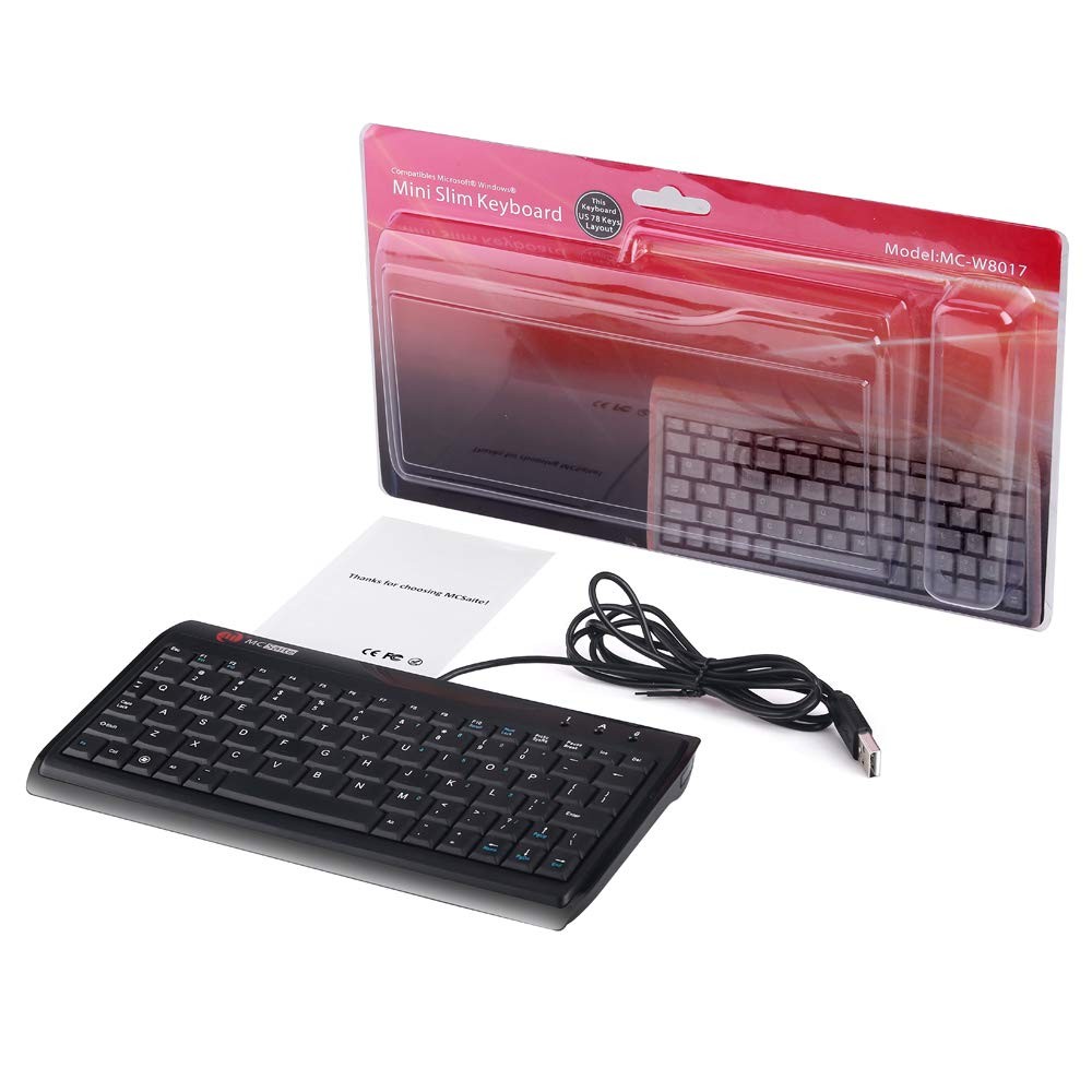 Super Mini Wired Keyboard, MCSaite Full Size 78 Keys Keypad Small Portable Fi…