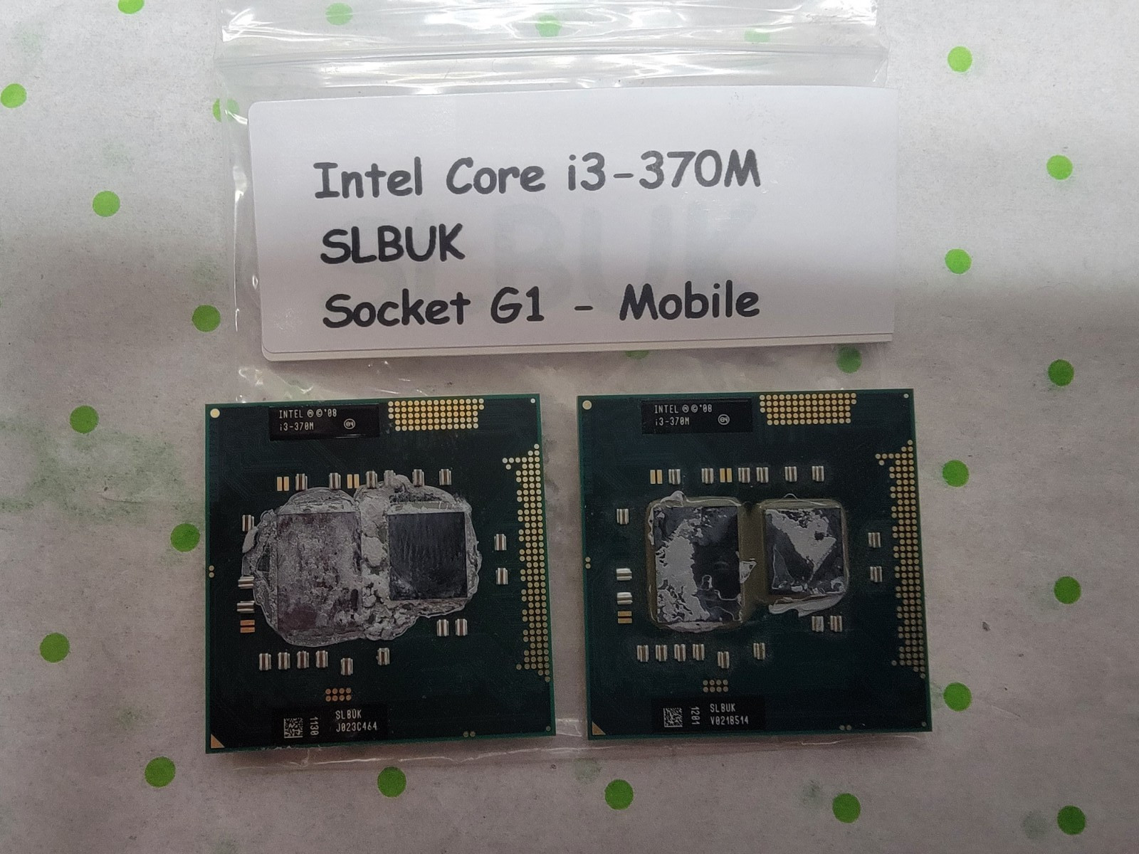 LOT OF TWO (2) Intel Core i3 Mobile i3-370M Laptop CPU Socket G1 2.4GHz – SLBUK