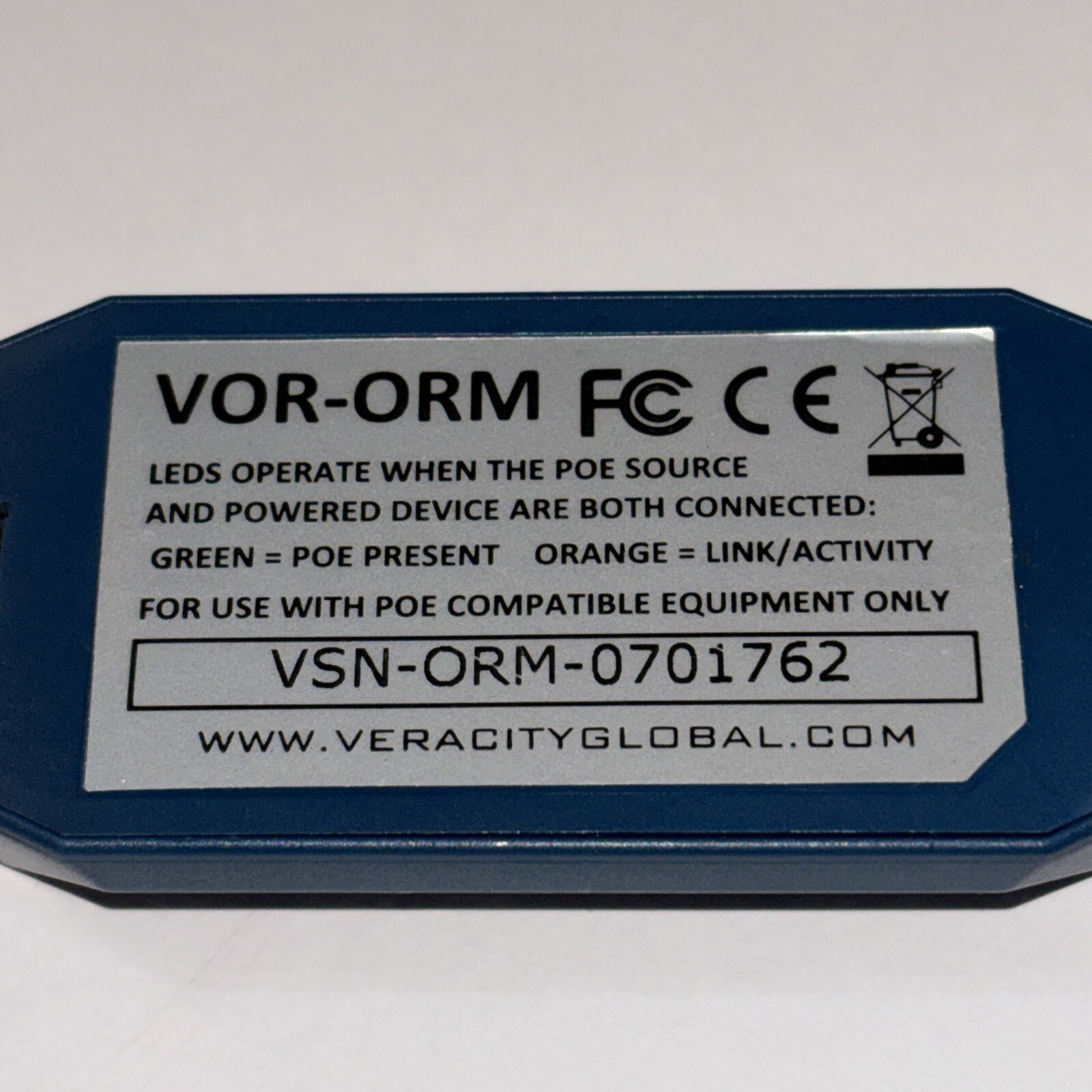 Veracity Usa VOR-ORM Outreach Max Ethernet And POE Extender 10/100 Excellent